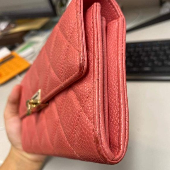 Chanel CC Gusset Classic Flap Wallet Quilted Caviar Long - Picture 7 of 9